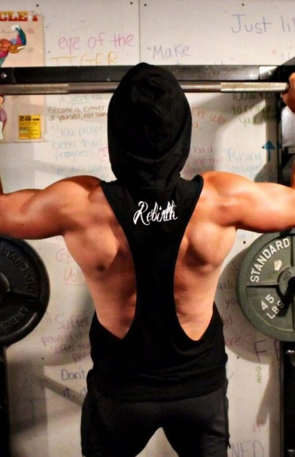 Black Rebirth Sleeveless Hoodie
