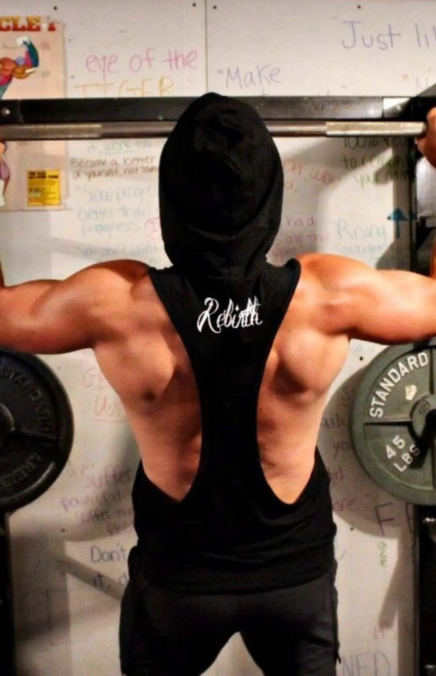 Black Rebirth Sleeveless Hoodie